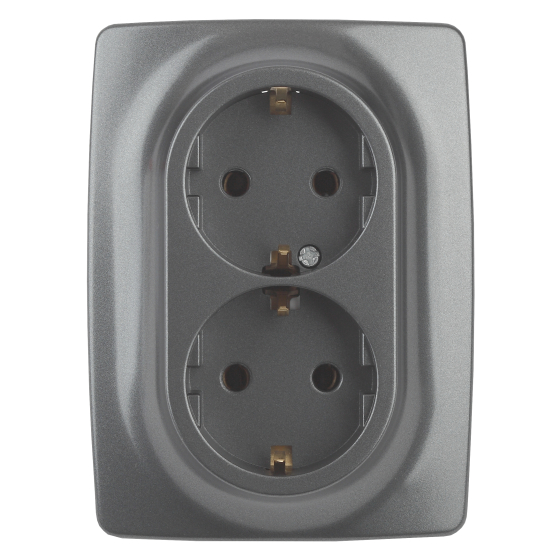 Розетка 12 2x2P E Schuko 16A 250V 12-2106-12 Б0031234 ЭРА