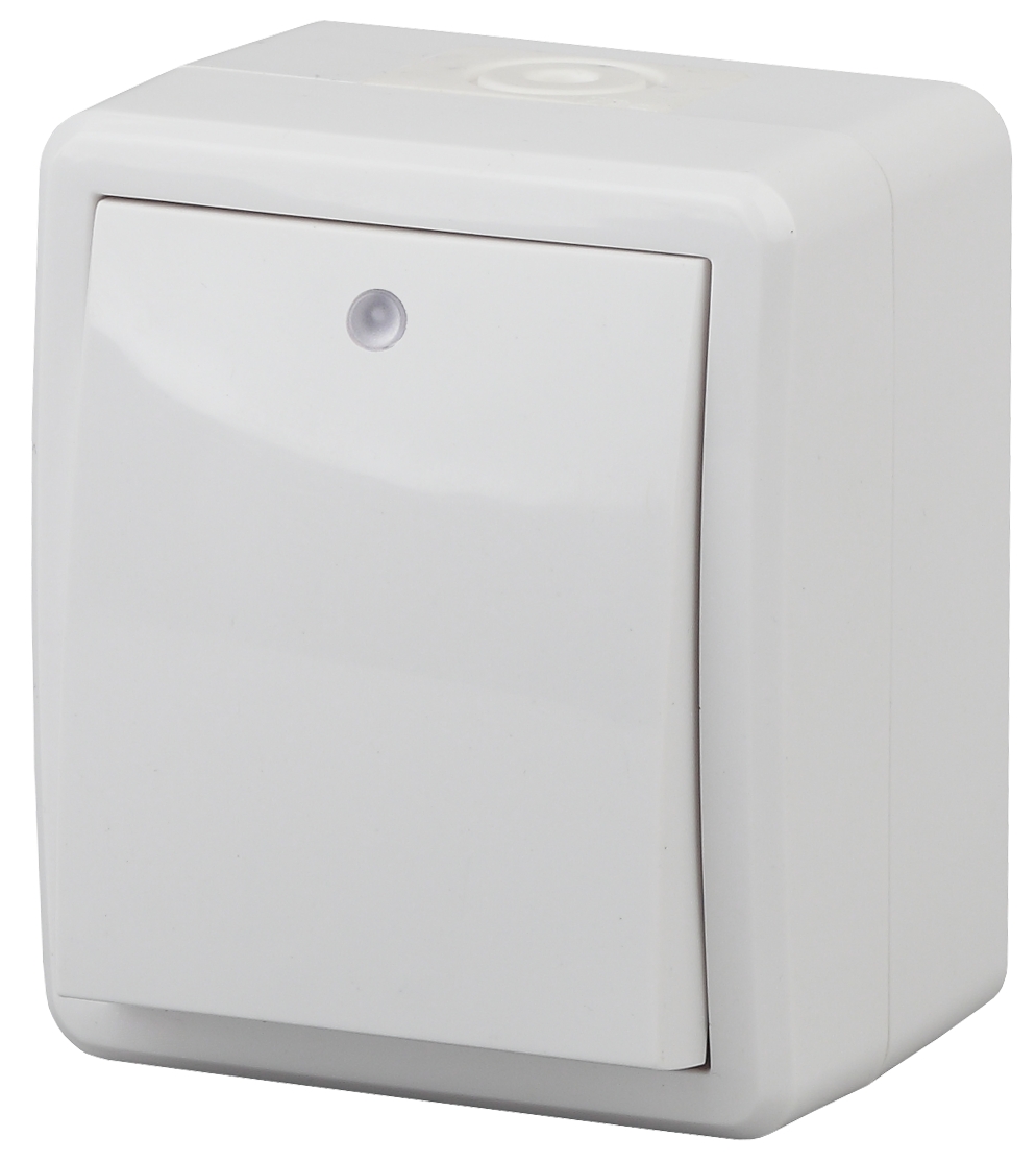 Выключатель одноклавишный с подсветкой ЭРА Эксперт 10AX 250V IP54 11-1402-01 Б0020671