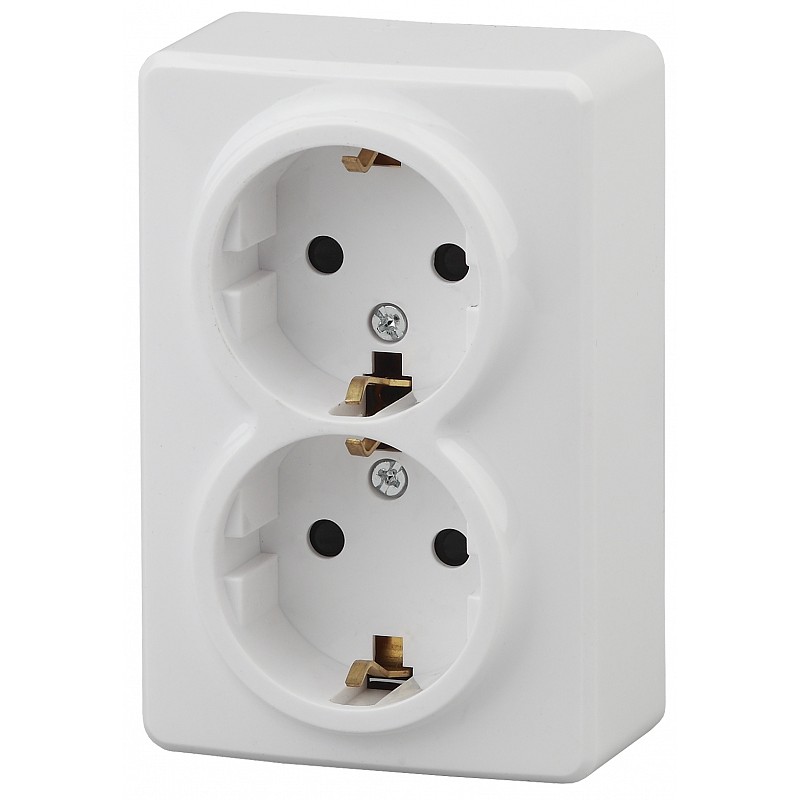 Розетка ЭРА Эксперт 2х2P E Schuko со шторками 16A 250V 11-2206-01 Б0020694 купить с доставкой по РФ