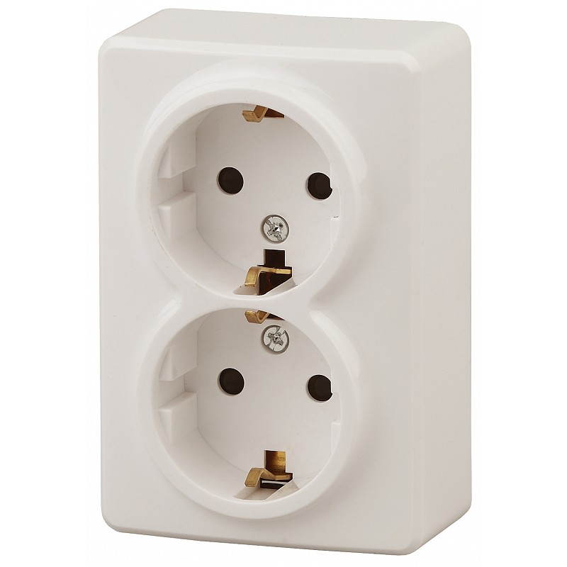 Розетка ЭРА Эксперт 2х2P E Schuko со шторками 16A 250V 11-2206-02 Б0020695 купить с доставкой по РФ