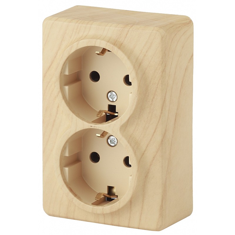Розетка ЭРА Эксперт 2х2P E Schuko со шторками 16A 250V 11-2206-11 Б0020696 купить с доставкой по РФ