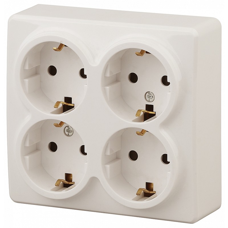Розетка ЭРА Эксперт 4х2P E со шторками Schuko 16A 250V 11-2211-02 Б0020710 купить с доставкой по РФ