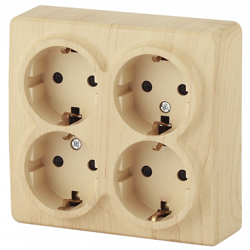 Розетка ЭРА Эксперт 4х2P E со шторками Schuko 16A 250V 11-2211-11 Б0020711 купить с доставкой по РФ