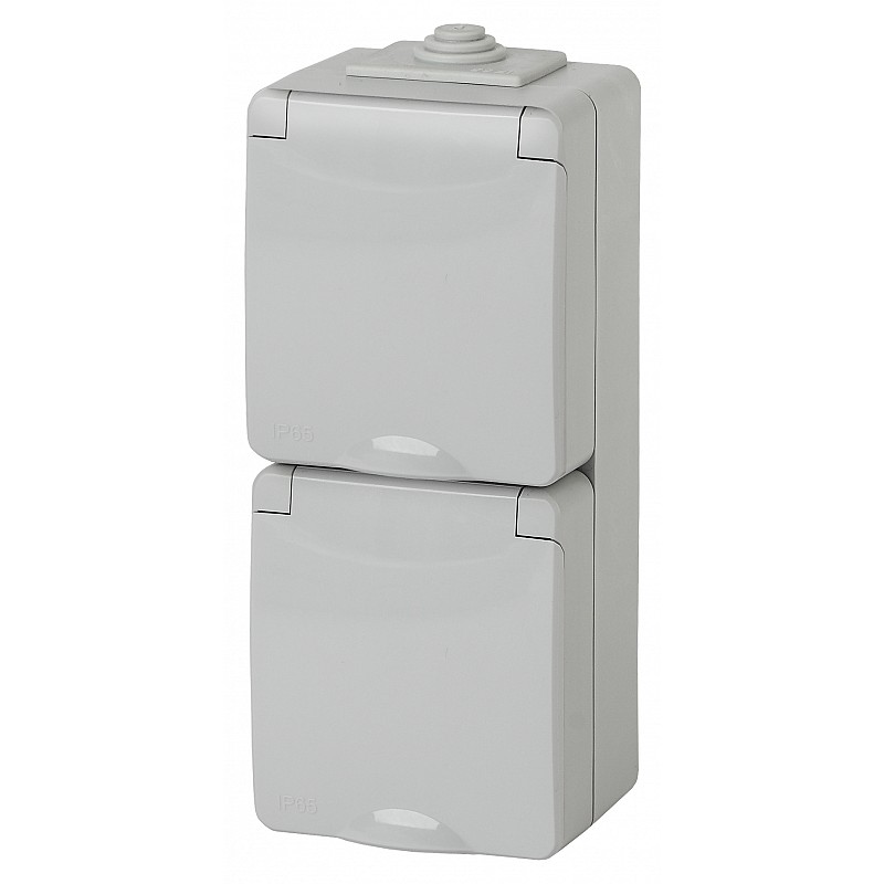 Розетка ЭРА Эксперт 2х2P E IP65 со шторками 16A 250V 11-2608-03 Б0036003 купить с доставкой по РФ