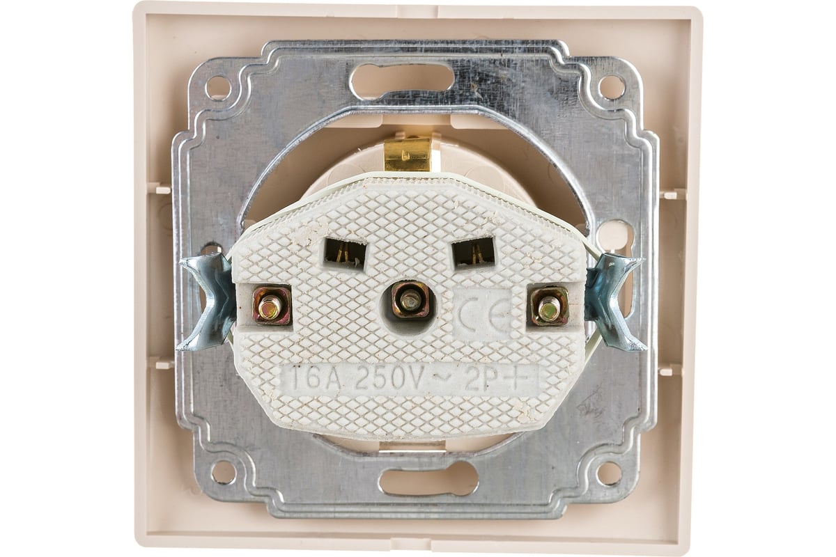 Розетка 2P+E Schuko Intro Plano слоновая кость, 16АХ-250В, скрытая установка 1-202-02 Б0027610 ЭРА купить по цене 211 руб.