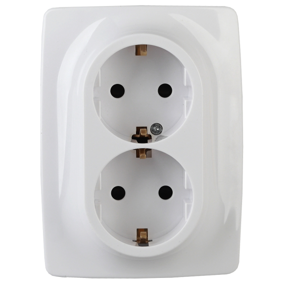Розетка 12 2x2P E Schuko со шторками 16A 250V 12-2108-01 Б0036442 ЭРА