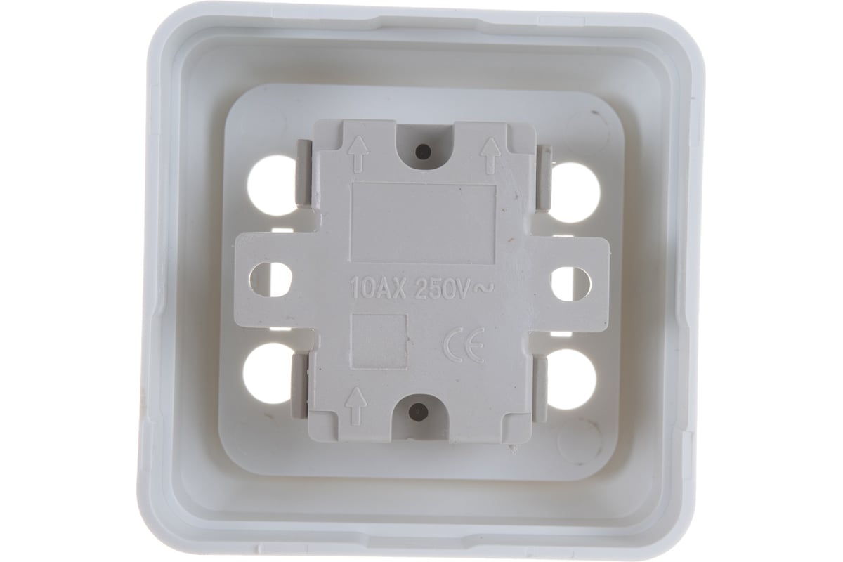 Переключатель одноклавишный Intro Quadro 2Э-103-01 10А-250В, IP20, ОУ, без монтажной пластины, белый купить по цене "по запросу"