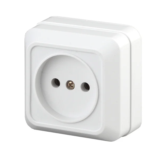 Розетка без заземления Intro Quadro 2-201-01 16А-250В, IP20, ОУ, белый