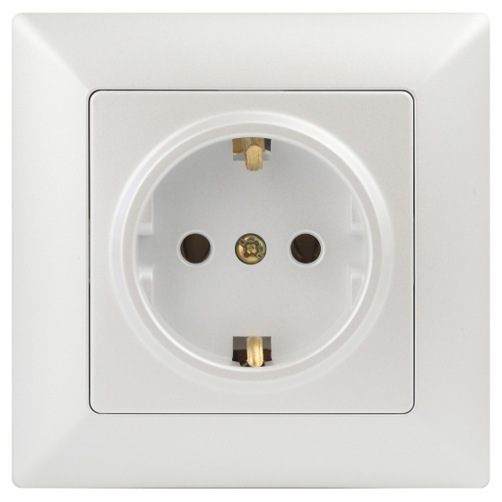 Розетка Intro Solo Schuko 2P+E 16A 250V перламутровый 4-202-06 Б0053654 ЭРА купить с доставкой по РФ