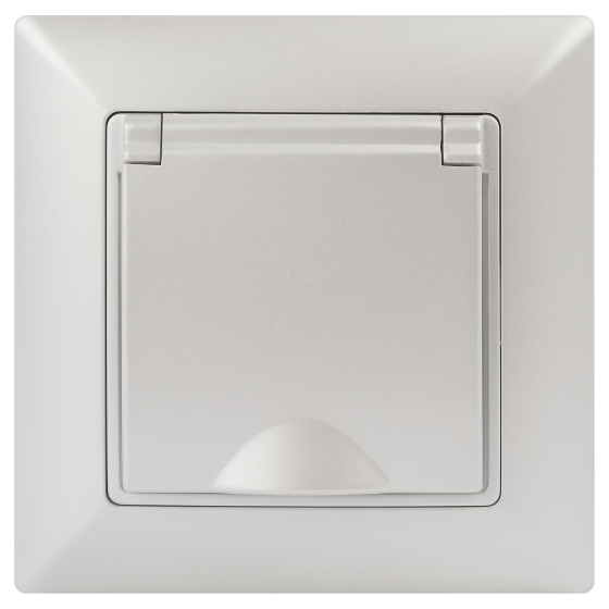 Розетка Intro Solo Schuko 2P+E 16A 250V с крышкой перламутровый 4-203-06 Б0053662 ЭРА купить с доставкой по РФ