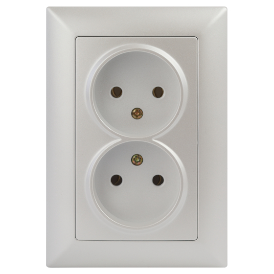 Розетка двойная Intro Solo Schuko 2X2P 16A 250V перламутровый 4-204-06 Б0053671 ЭРА купить с доставкой по РФ