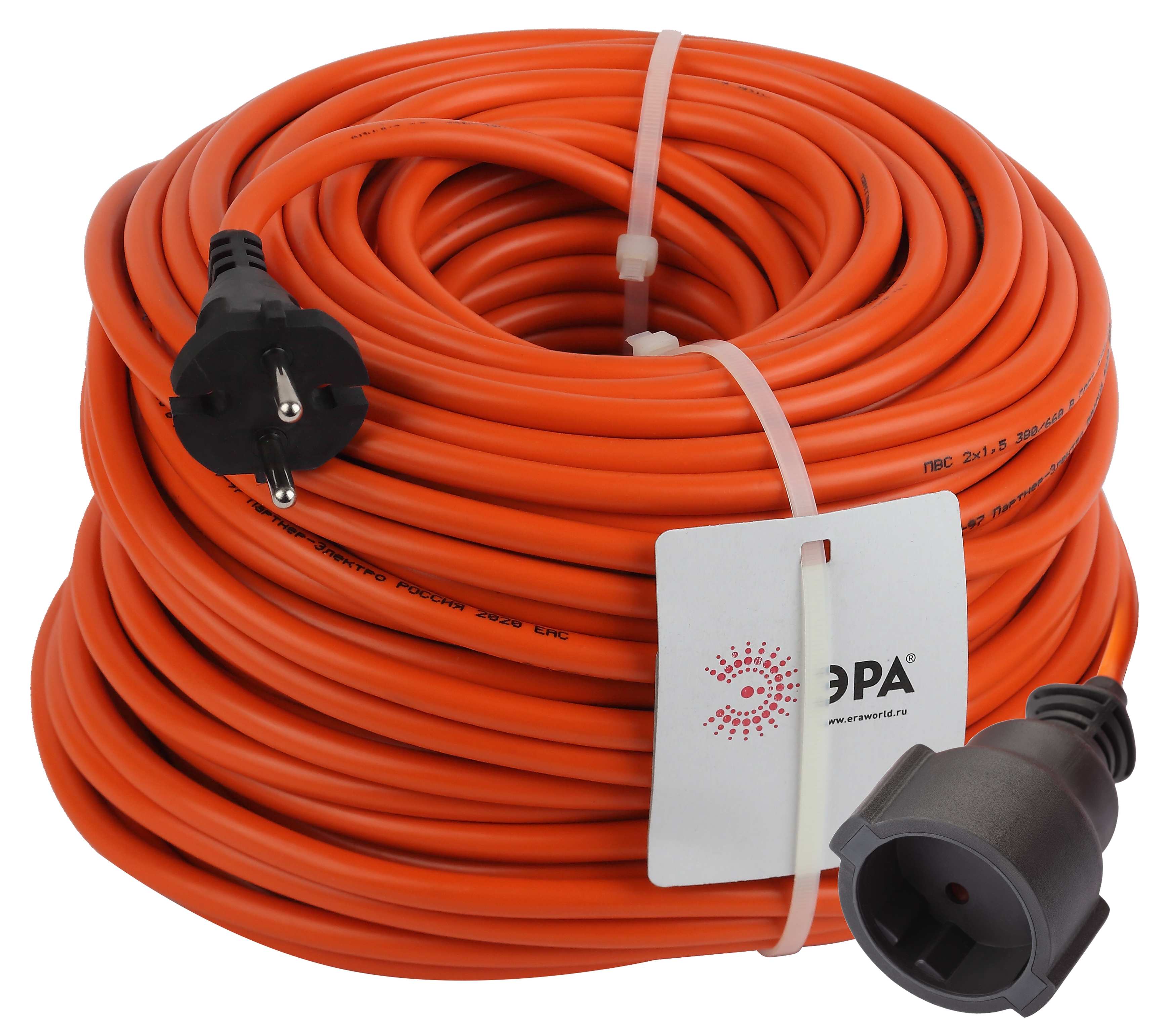 Удлинитель-шнур ЭРА 16А IP20 UPx-1-2х1.5-50m