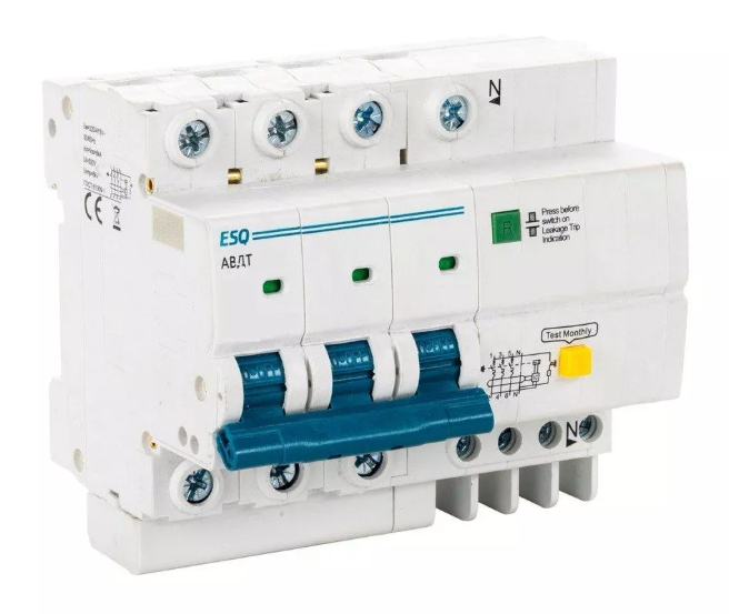 Дифференциальный автомат ESQ АВДТ63C-6 С 3P+N 30G 0016 16A/30мА/6кА/хар-ка С (электр., тип AC) купить с доставкой по РФ