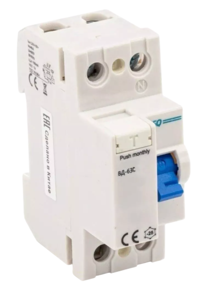 Устройство защитного отключения ESQ ВД63-C 1P+N 100G 0063 1 полюс+N, 63А/100мА/6кА (эл-мех, тип АC) купить с доставкой по РФ