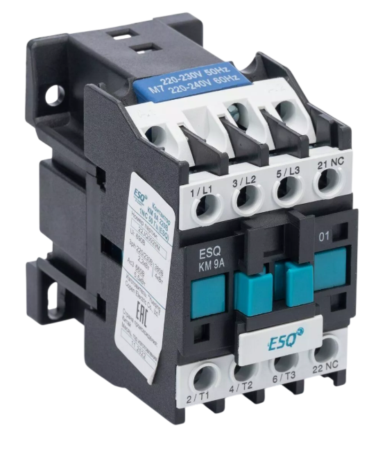 Контактор магнитный ESQ КМ 9А 220В 50 Гц 1NC купить с доставкой по РФ