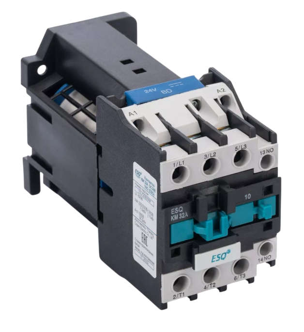 Контактор магнитный ESQ КМ 32А 24B DC 1NO купить с доставкой по РФ