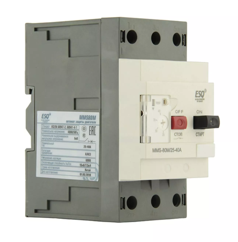 Автомат защиты двигателя MMS80M 0040 25-40А (AC400/415V 15kA ESQ)