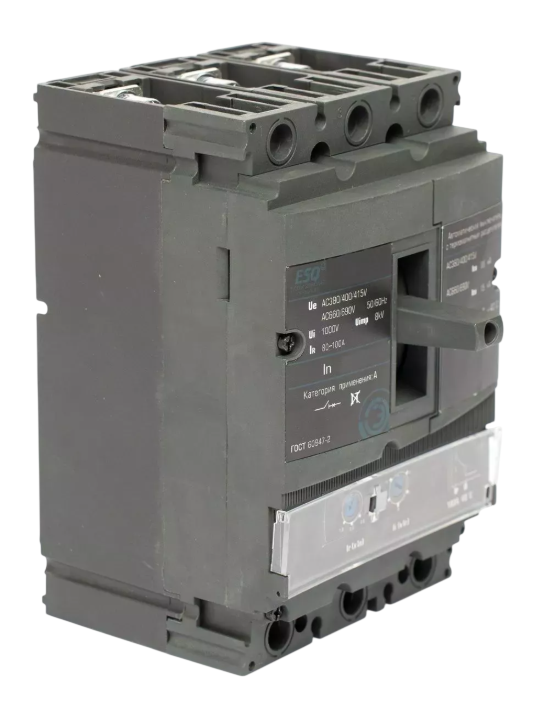 Автоматический выключатель ESQ BA 88-38/160M 3P (F) TMA 80-100A, Ii=6,7,8,9,10*In 150кА AC380/415В купить с доставкой по РФ