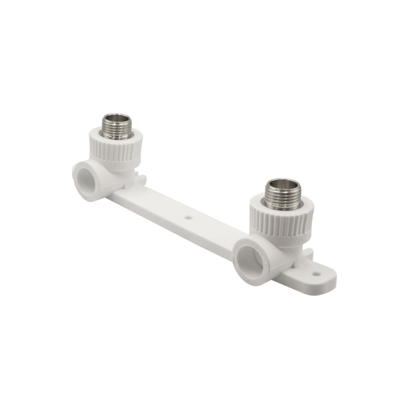 Уголок комб. нар 20х1/2'' с креплением двойной EVER® plast белый купить с доставкой по РФ