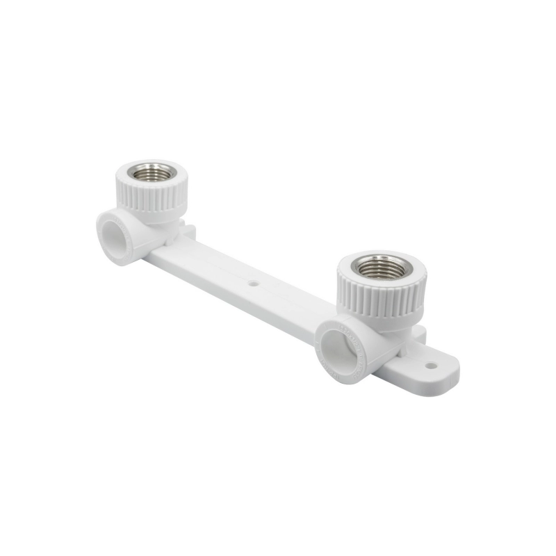 Уголок комб. вн 20х1/2'' с креплением двойной EVER® plast белый купить с доставкой по РФ