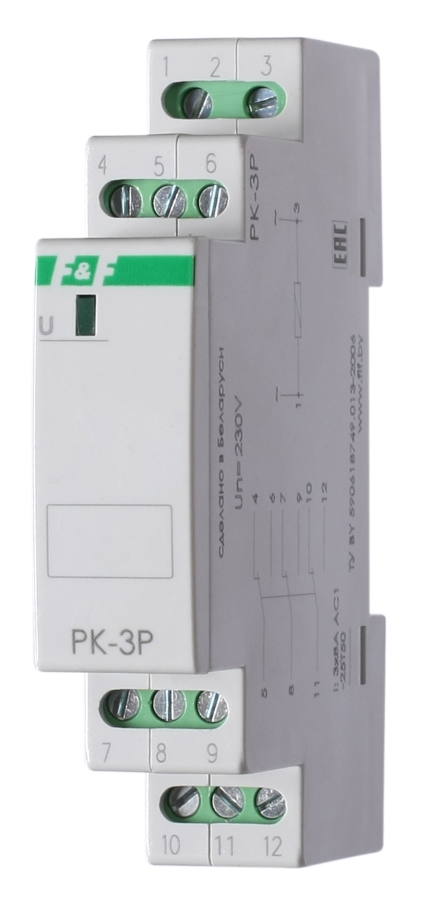 Реле электромагнитное F&F PK-3P 12