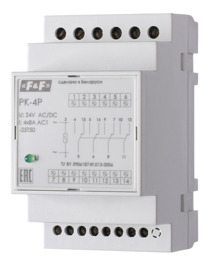 Реле электромагнитное F&F PK-4P 230 купить с доставкой по РФ