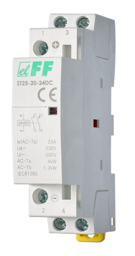 Контактор модульный F&F ST25-20-24DC