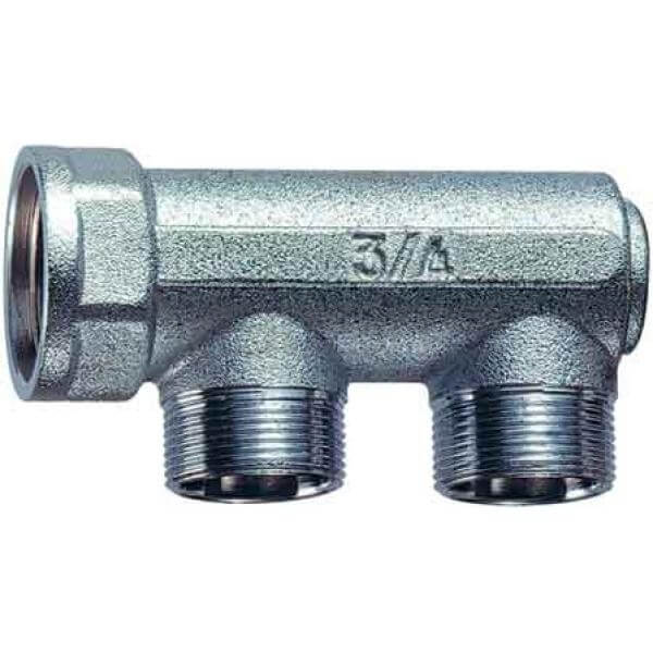 Коллектор концевой FAR 3/4" ВР с 2 отводами 1/2" 36мм