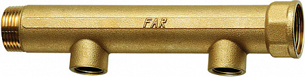Коллектор FAR 1" с 2 отводами 1/2" ВР 100мм купить с доставкой по РФ
