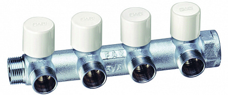 Балансировочный коллектор FAR 1" 2 отвода евроконус 1/2" аналог FK 3860 112