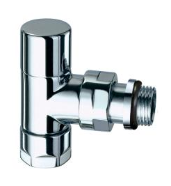 Вентиль запорный угловой TopFAR, 1/2" гайка М24х19,  серебро, EPDM