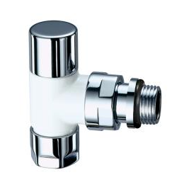 Вентиль запорный угловой TopFAR, 1/2"(М24х19), белый-серебряный, EPDM