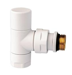 Вентиль запорный угловой FAR 1/2", гайка М24х19, белый матовый