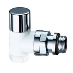 Вентиль запорный угловой TopFAR, 1/2” ВР, серебяный/белая эмаль, EPDM