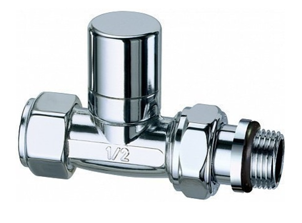Вентиль запорный прямой FAR , серебро, гайка М24х19, 1/2" EPDM