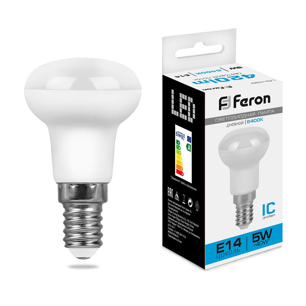 Лампа светодиодная Feron E14 5W 6400K Груша Матовая LB-439 25518
