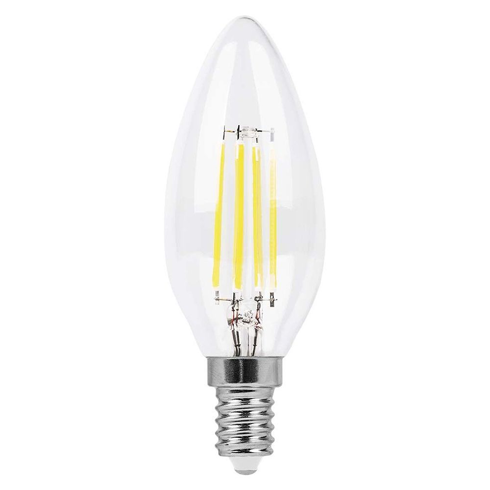 Лампа светодиодная диммируемая филаментная Feron E14 7W 2700K прозрачная LB-166 25870