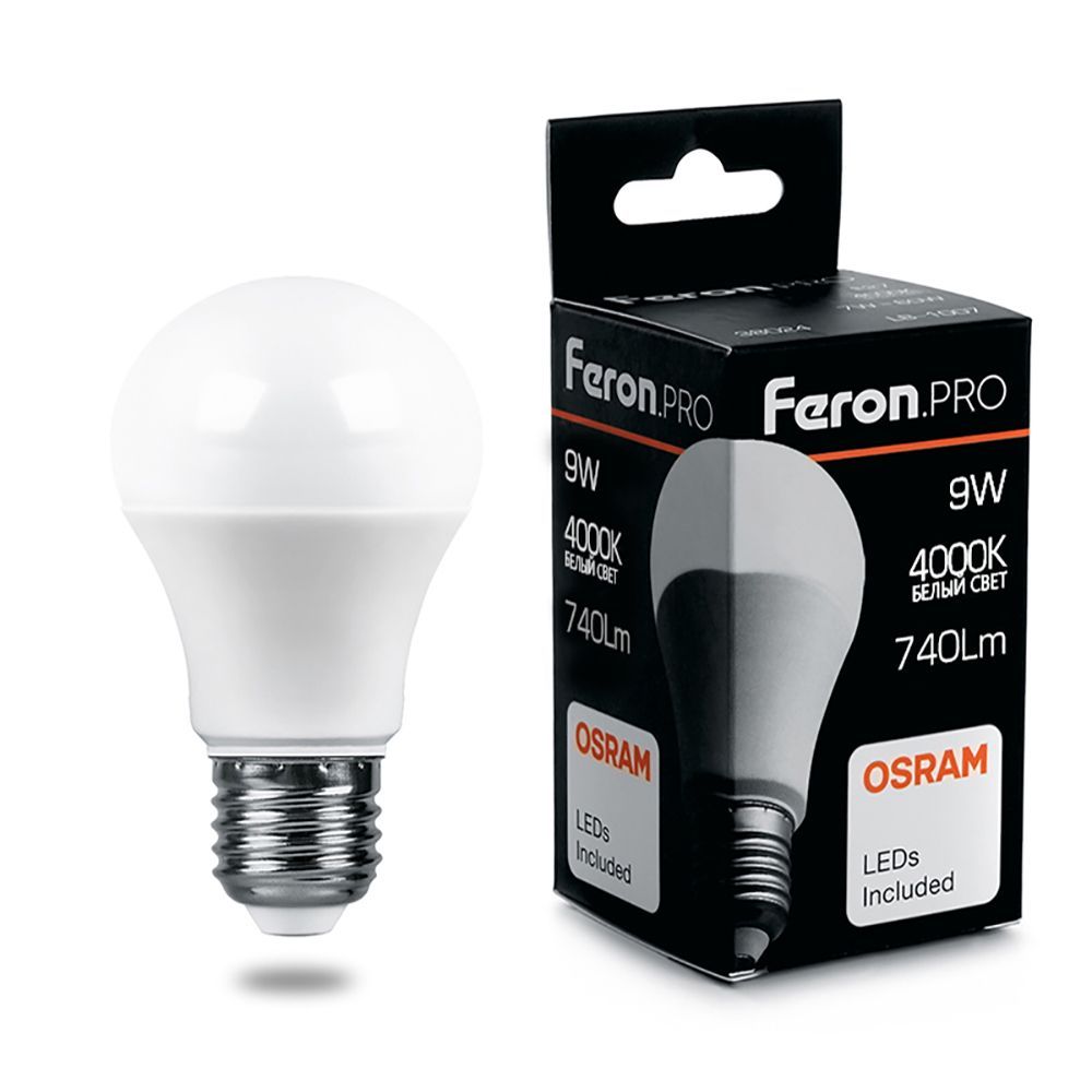 Лампа светодиодная Feron E27 9W 4000K Матовая LB-1009 38027