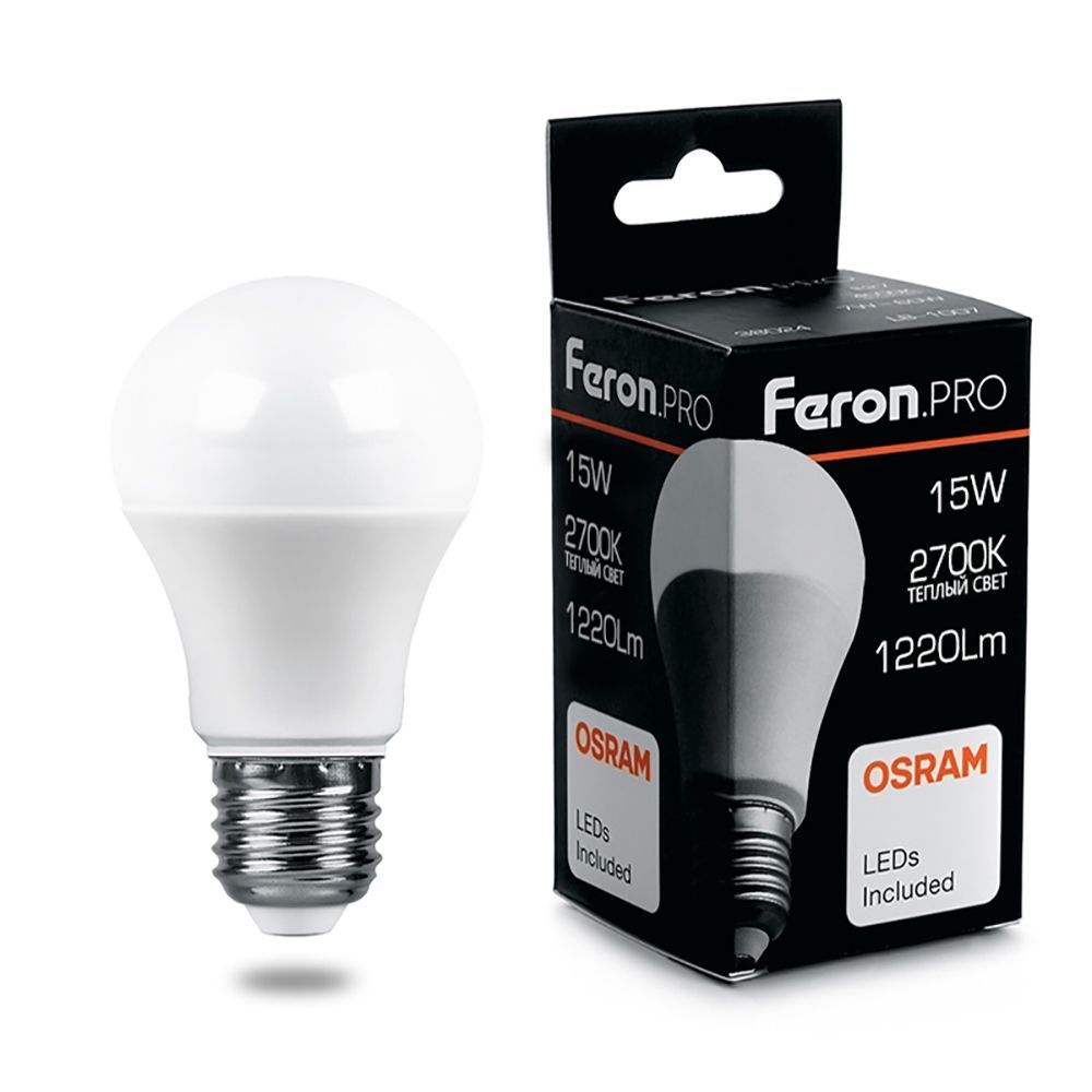 Лампа светодиодная Feron E27 15W 2700K Матовая LB-1015 38035