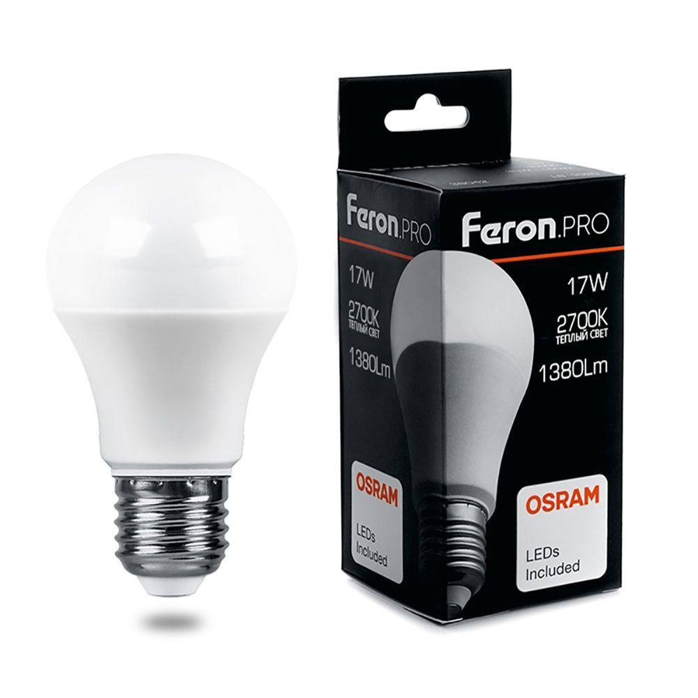 Лампа светодиодная Feron E27 17W 2700K Матовая LB-1017 38038