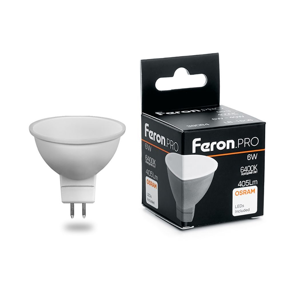 Лампа светодиодная Feron G5,3 6W 6400K Матовая LB-1606 38085