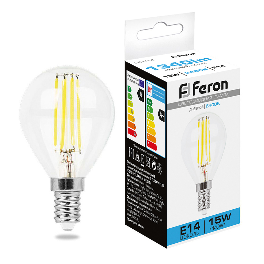 Лампа светодиодная Feron LB-515 Шарик E14 15W 6400K 38251