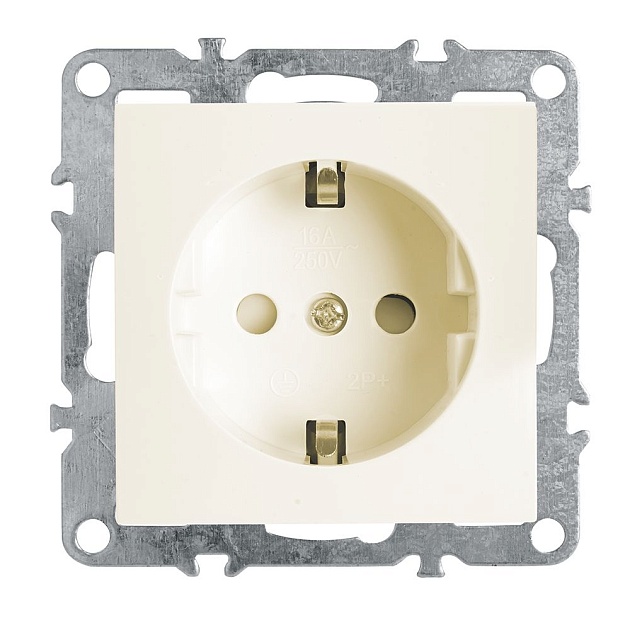 Розетка Feron Stekker Эрна б/з 10A 250V с защитной шторкой слоновая кость PST10-9109-02 39327