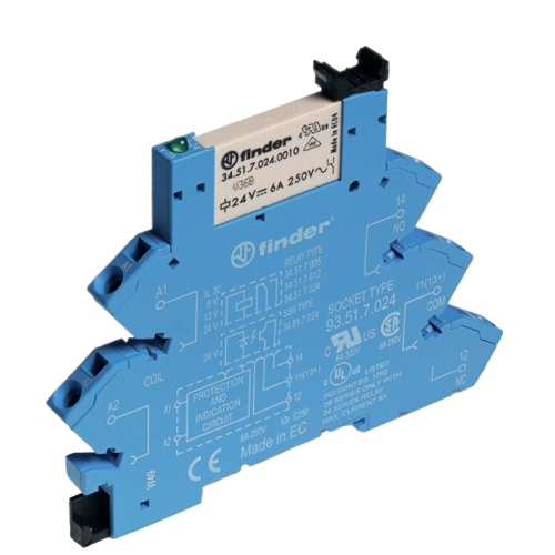 Реле электромеханическое Finder 1CO 6А 24В DC IP20