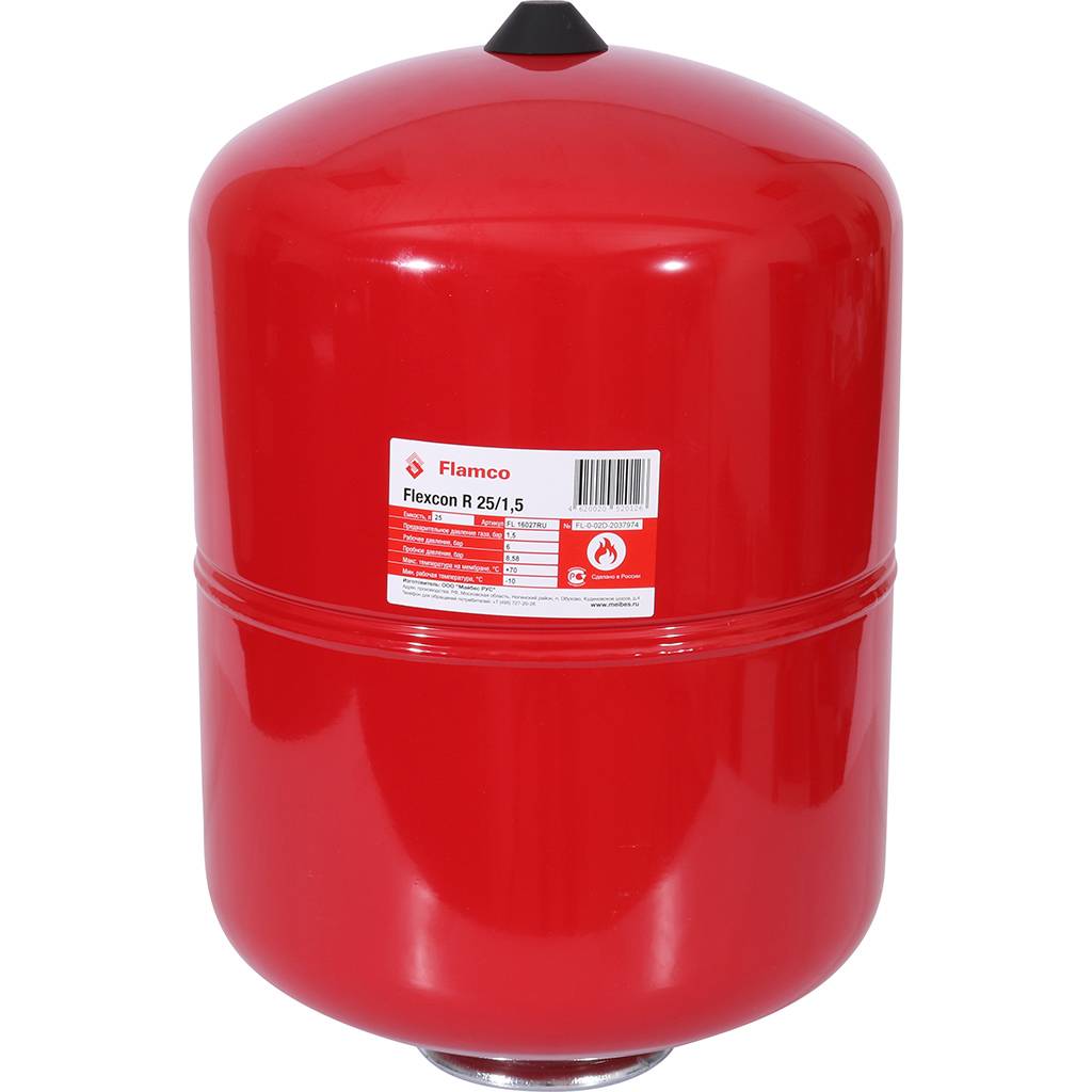 Бак для отопления Flamco Flexcon R 25 л., PN6 DN 3/4" (20 мм) , вертикальный купить с доставкой по РФ