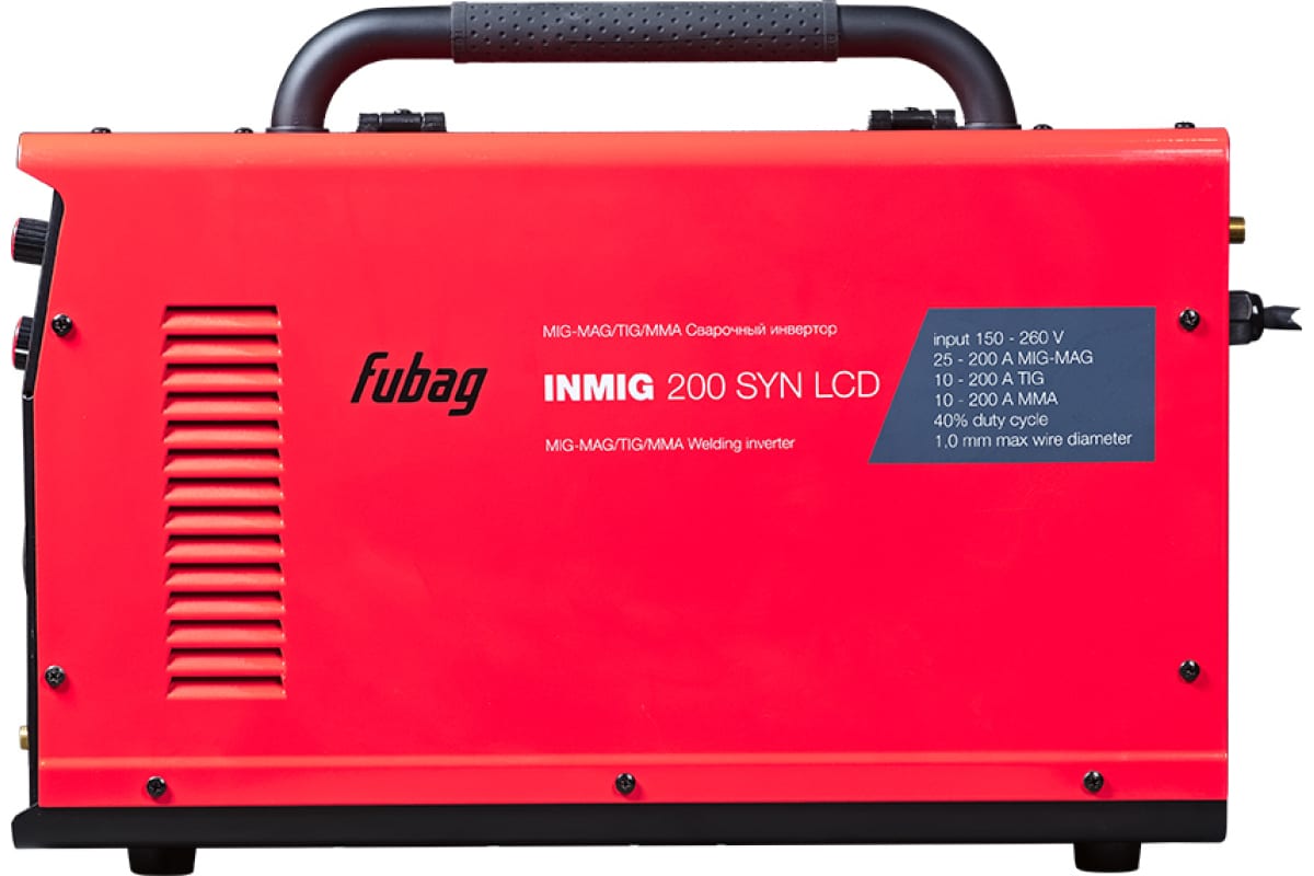 Сварочный полуавтомат FUBAG INMIG 200 SYN LCD с горелкой FB 250 3 м (FB 250 Ergo 3 м) купить по цене 88910 руб.