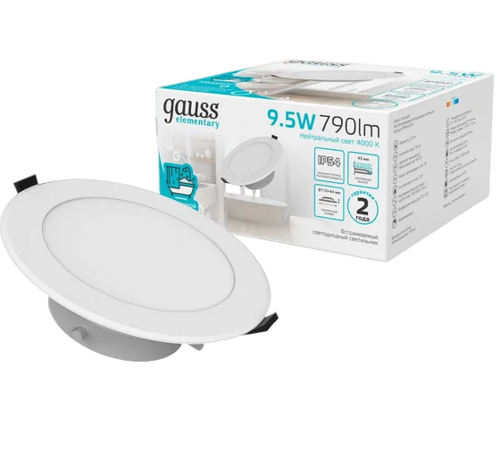 Встраиваемый светодиодный светильник Gauss Elementary Downlight 999420209