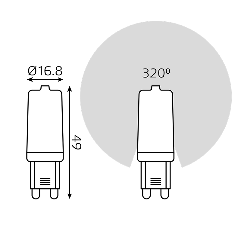 Лампа светодиодная Gauss G9 LED 4Вт AC185-265В 2700К керамика заказать со складов по всей России