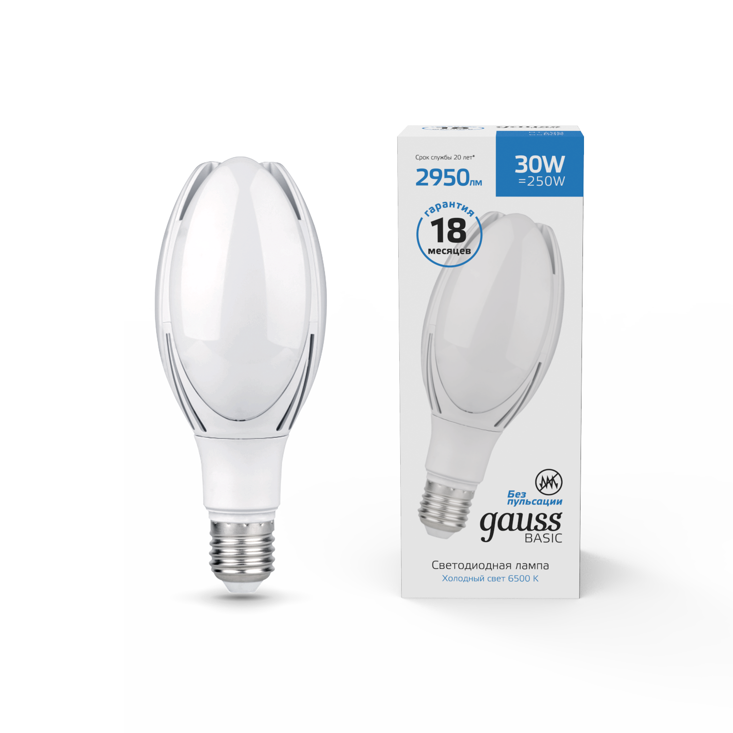 Лампа Gauss Basic BT100 AC180-240V 30W 2950lm 6500K E40 LED