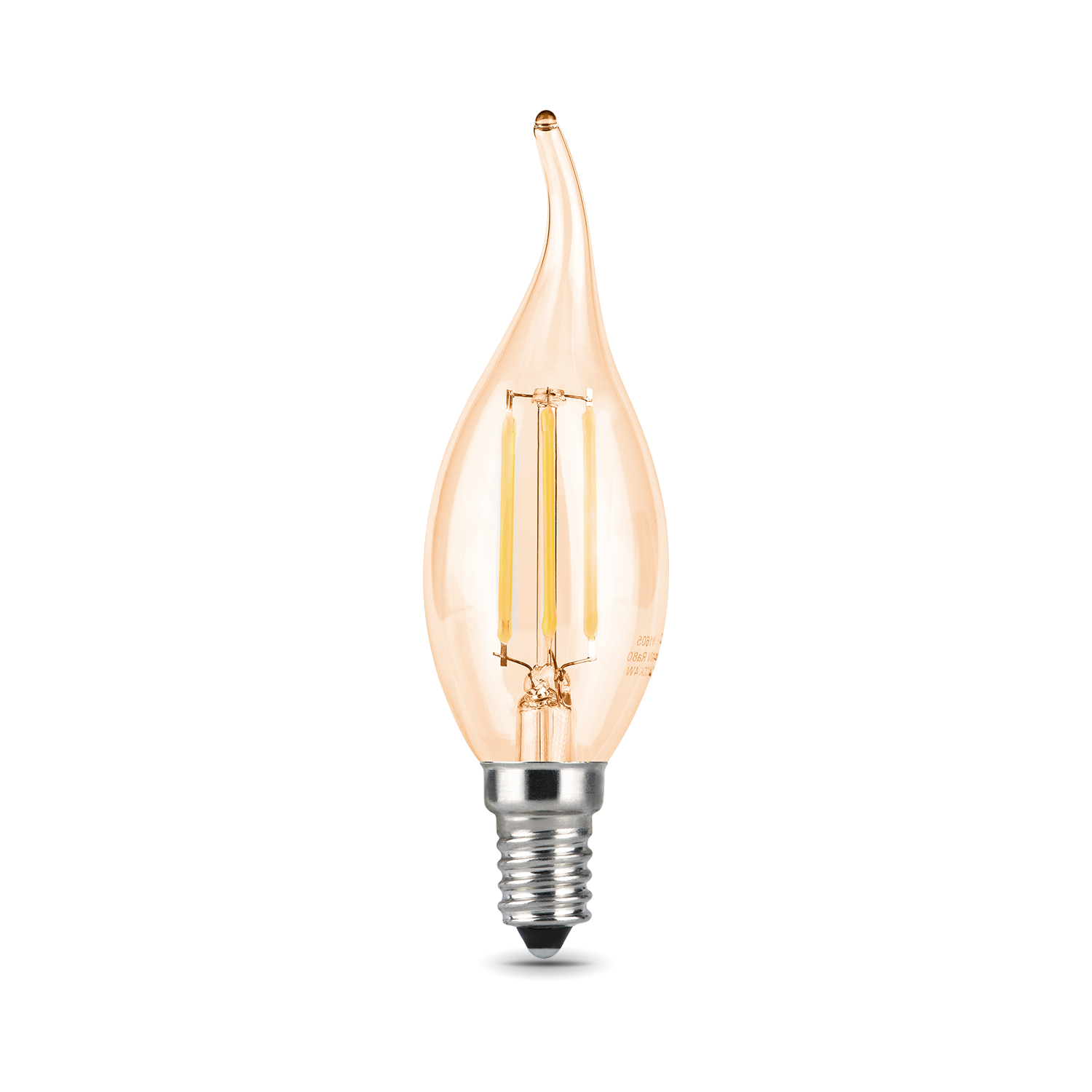 Лампа Gauss Filament Свеча на ветру 5W 420lm 4100К Е14 golden LED